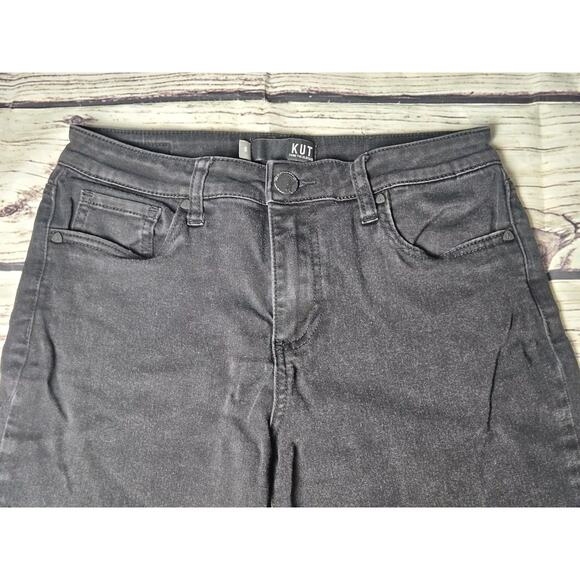 Kut From the Kloth "Donna" Jeans Womens 6 Black High Rise Ankle Skinny Dark - Picture 2 of 13